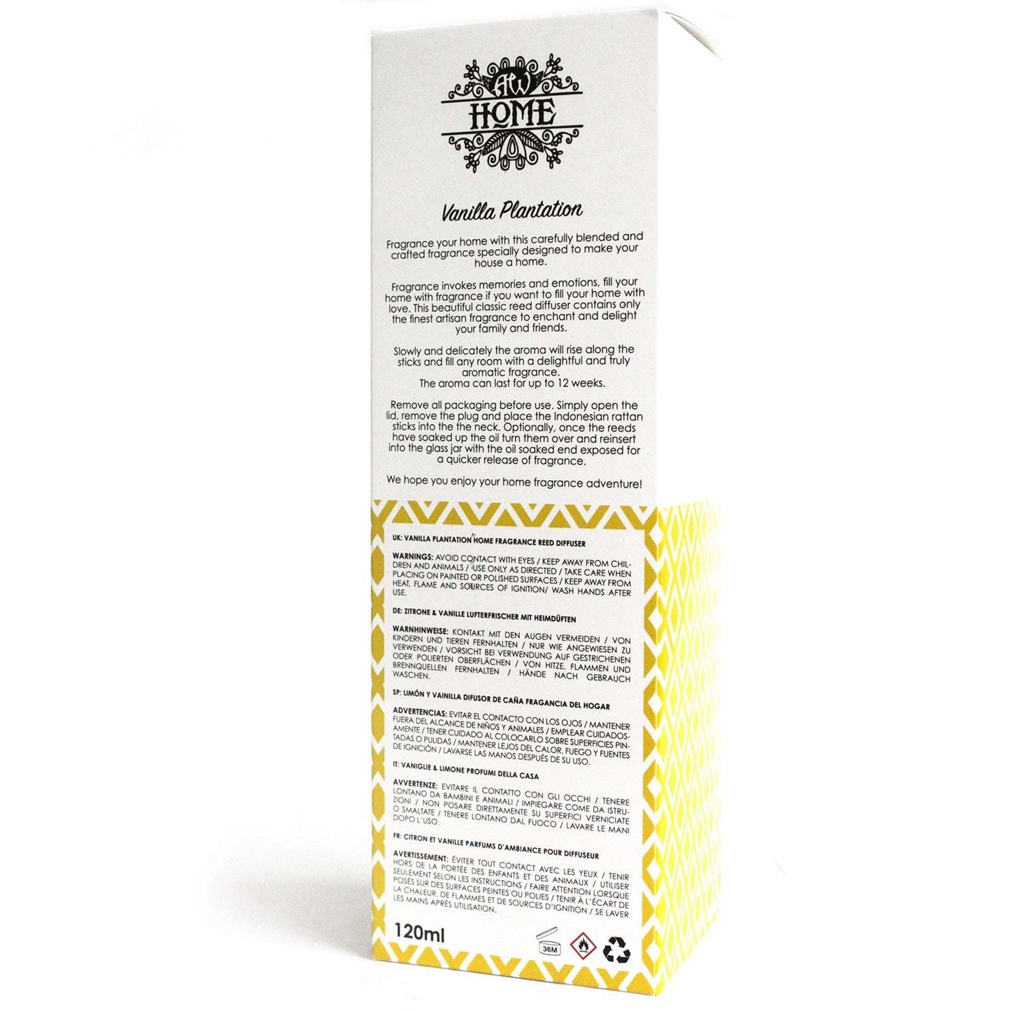 Vanilla Plantation Essential Oil Reed Diffuser – 120ml