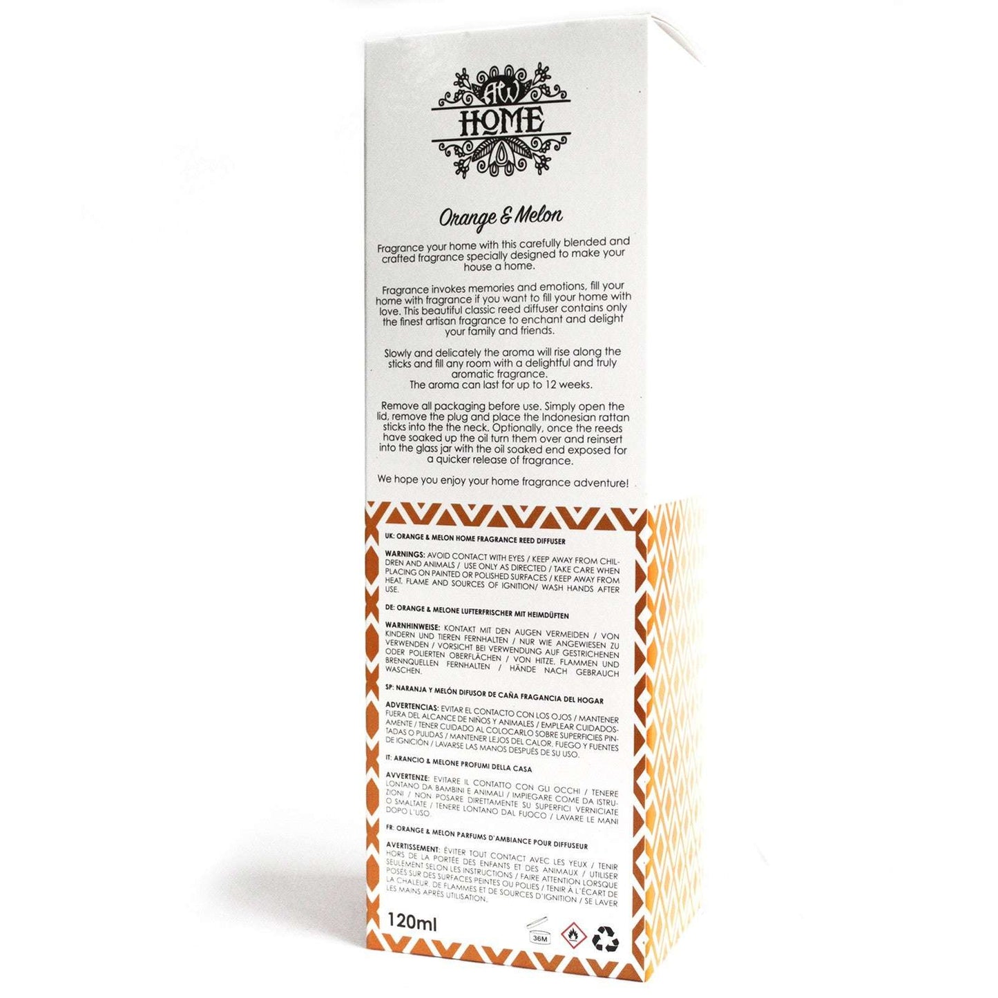 Orange & Melon Essential Oil Reed Diffuser – 120ml