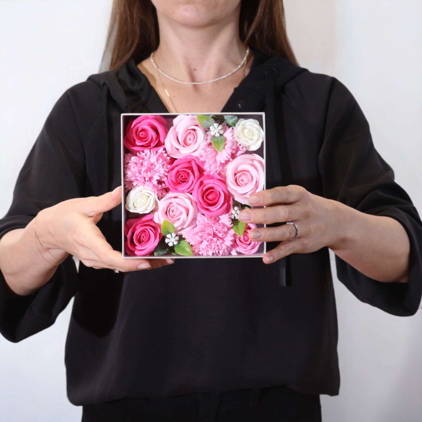 Soap Flower Gift Box – Baby Blessings (Pinks)