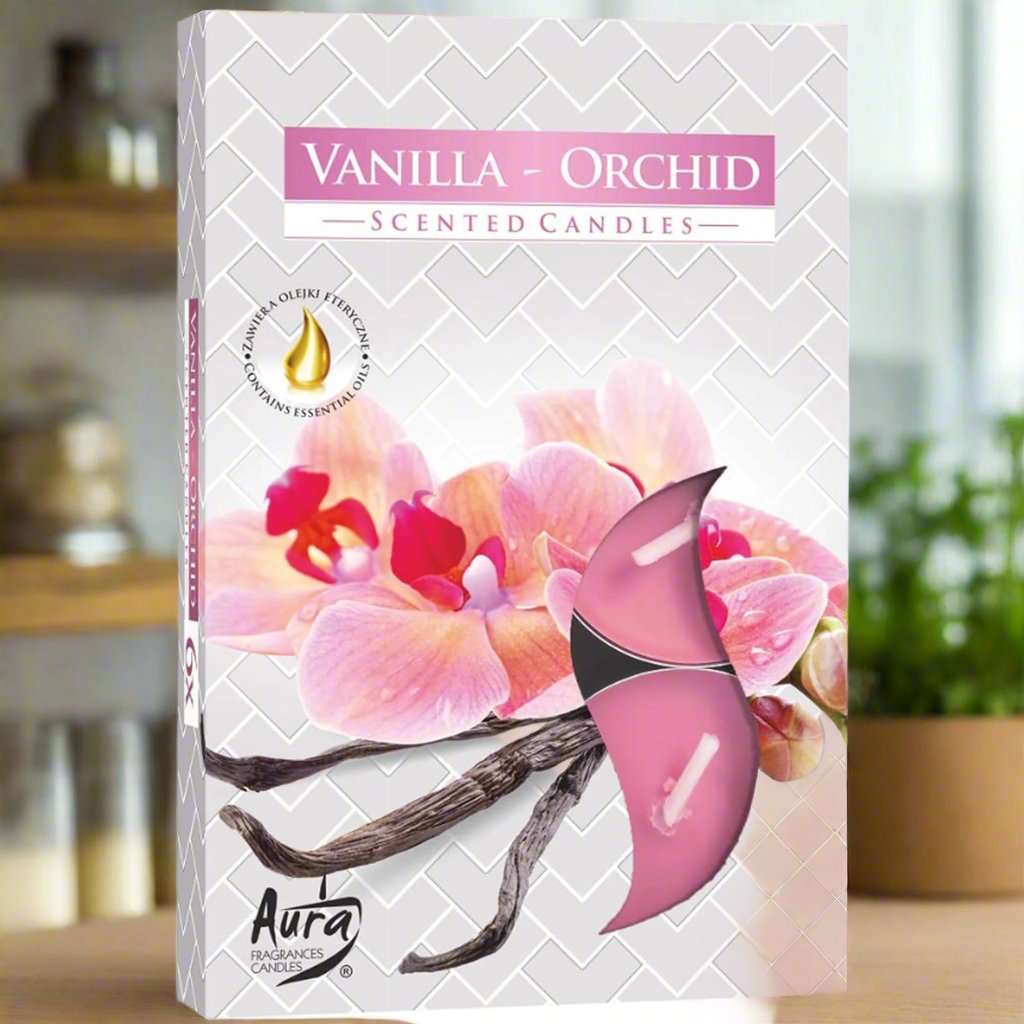 Set of 6 Scented Tealights - Vanilla & Orchid