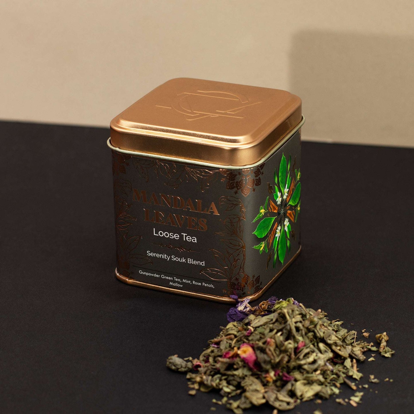 Serenity Souk Blend – 50g Loose Leaf Green Tea with Mint & Rose