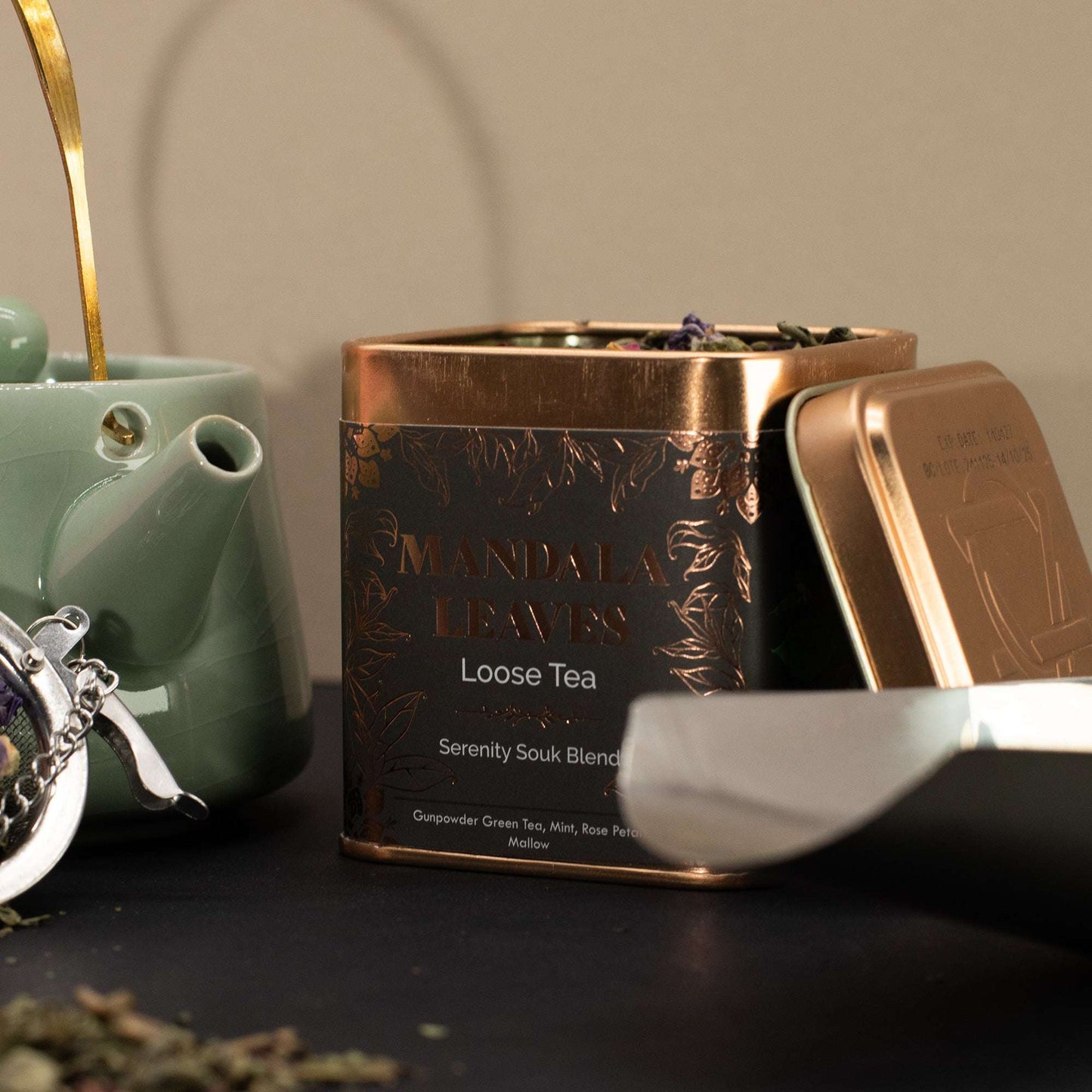 Serenity Souk Blend – 50g Loose Leaf Green Tea with Mint & Rose