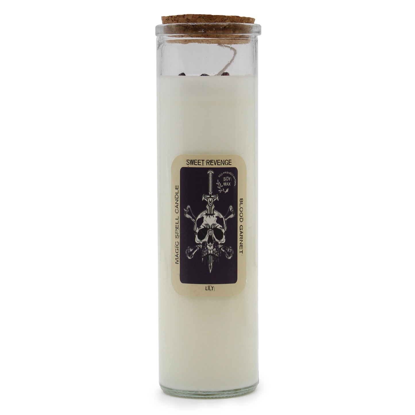 Sweet Revenge Magic Spell Candle – Blood Garnet with Lily
