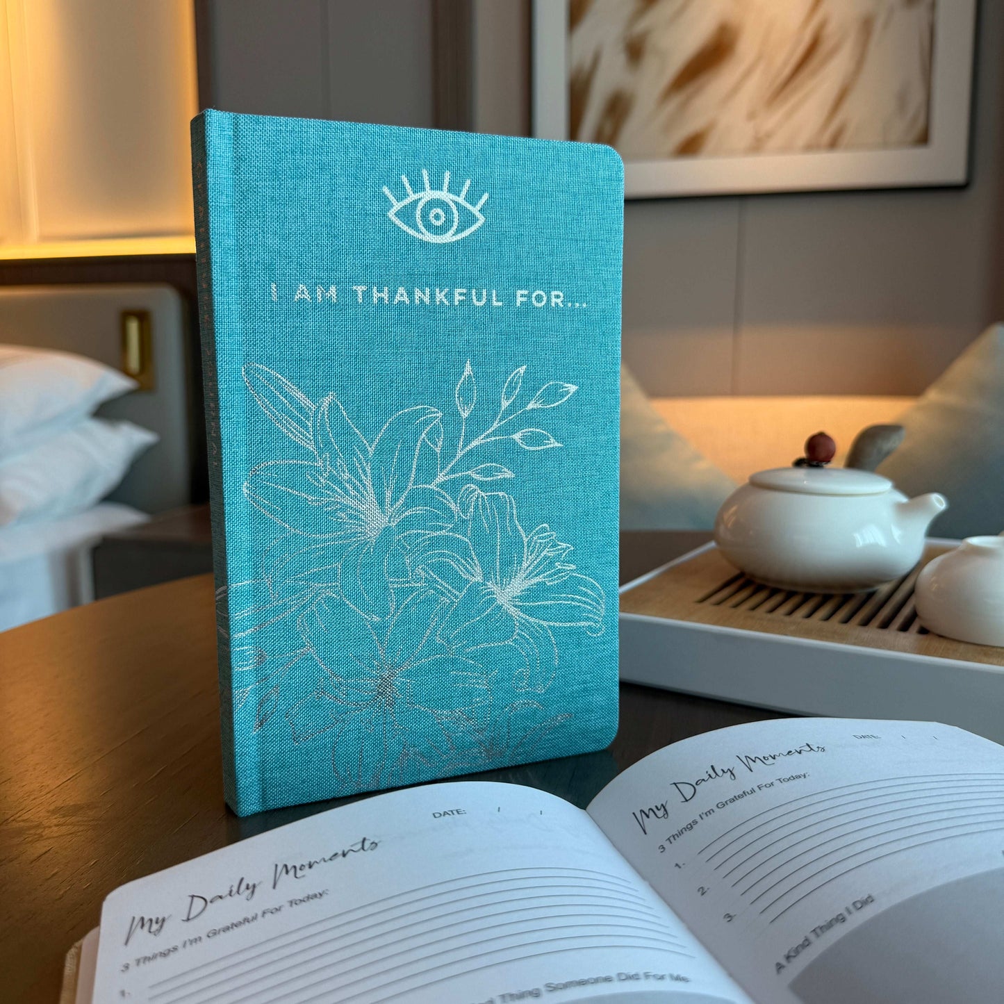 Blue Gratitude Journal – Silver Lining (120 Pages)