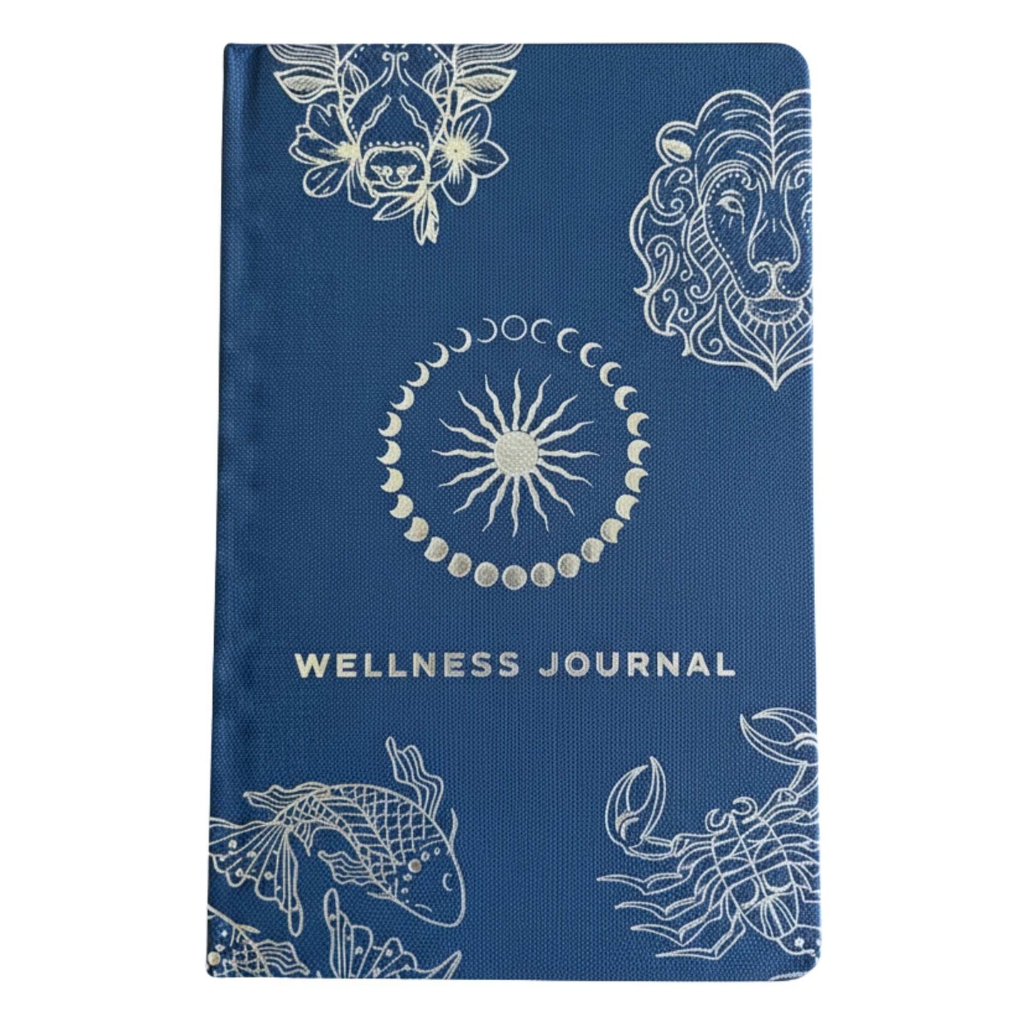 Midnight Blue Wellness Journal – Silver Zodiac (120 Pages)