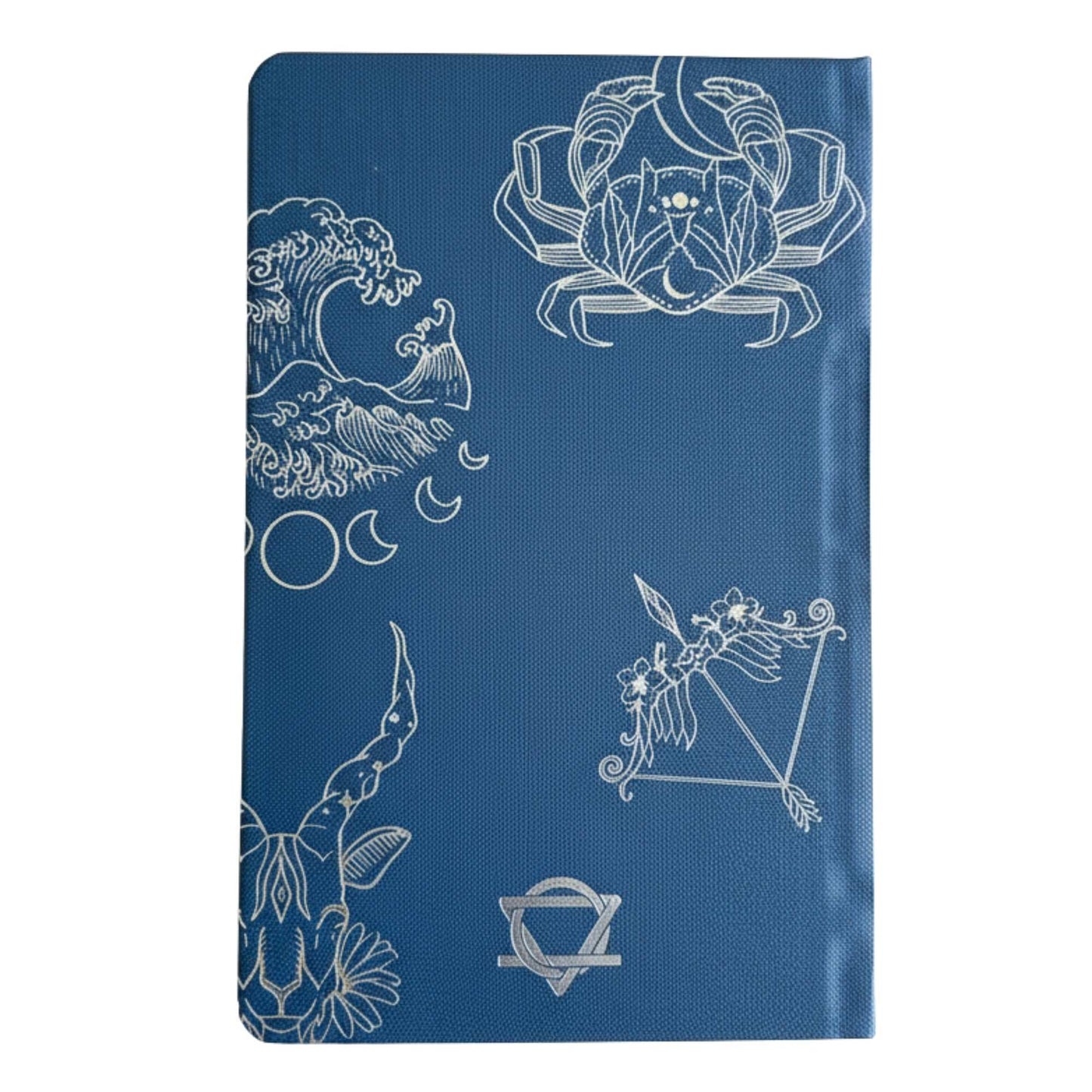 Midnight Blue Wellness Journal – Silver Zodiac (120 Pages)