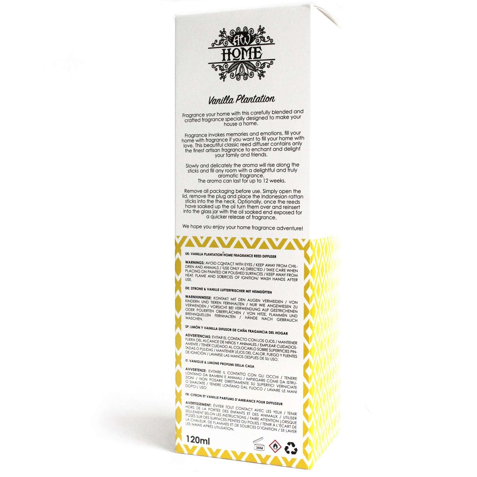 Vanilla Plantation Essential Oil Reed Diffuser – 120ml